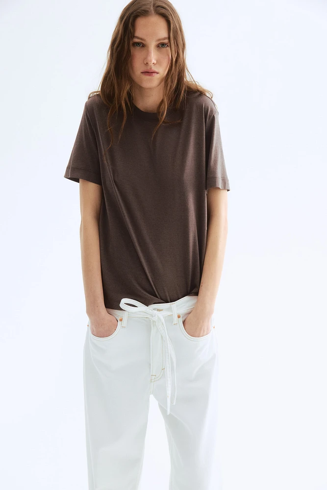 T-shirt en soie mélangée