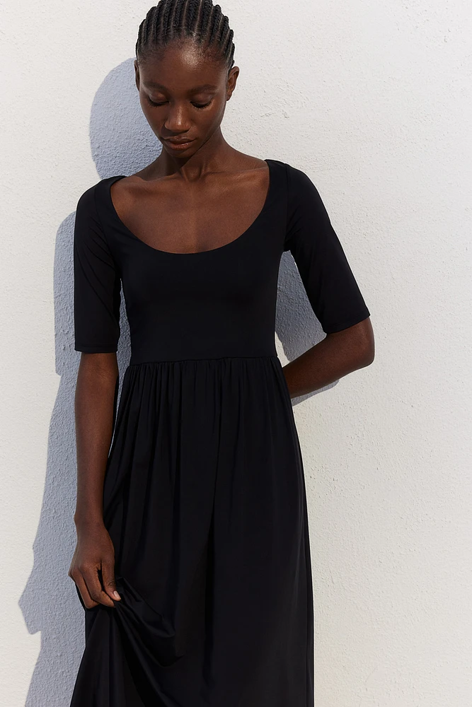 Scoop-neck Jersey Dress