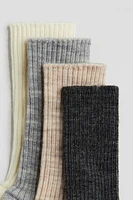 4-pack Ribbed Wool-Blend Socks