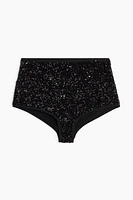 Sequined cheeky shortie briefs