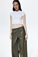 Wide Coated Joggers