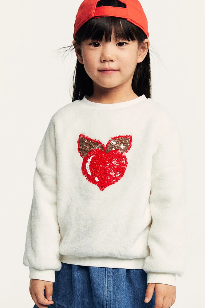 Sequined Pile Sweatshirt