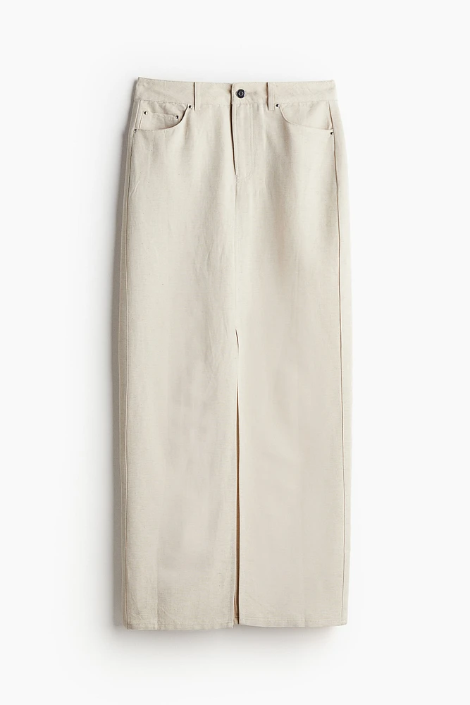 Long Linen-blend Skirt