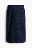 Eyelet-Embroidered Pencil Skirt