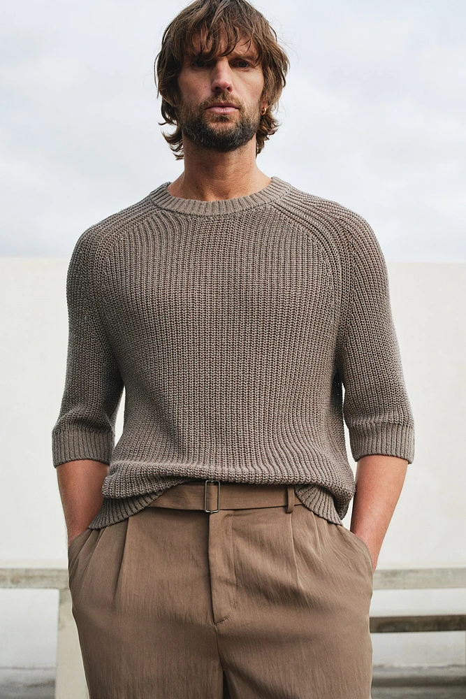 Regular-Fit Short-Sleeved Sweater