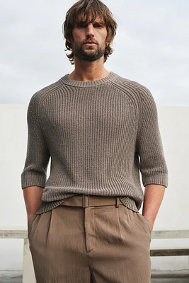 Regular-Fit Short-Sleeved Sweater