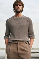 Regular-Fit Short-Sleeved Sweater