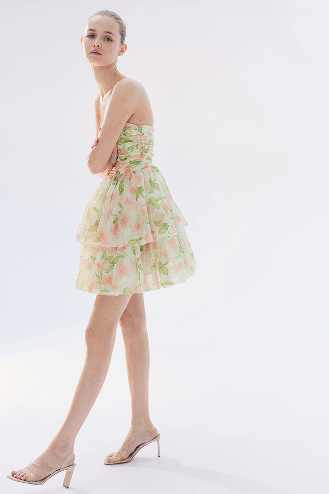 Bandeau Dress with Flared Skirt