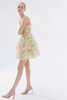 Bandeau Dress with Flared Skirt