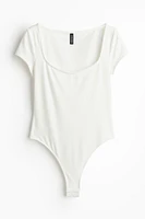 Scoop-neck Thong Bodysuit