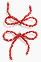 Bow-shaped Beaded Earrings