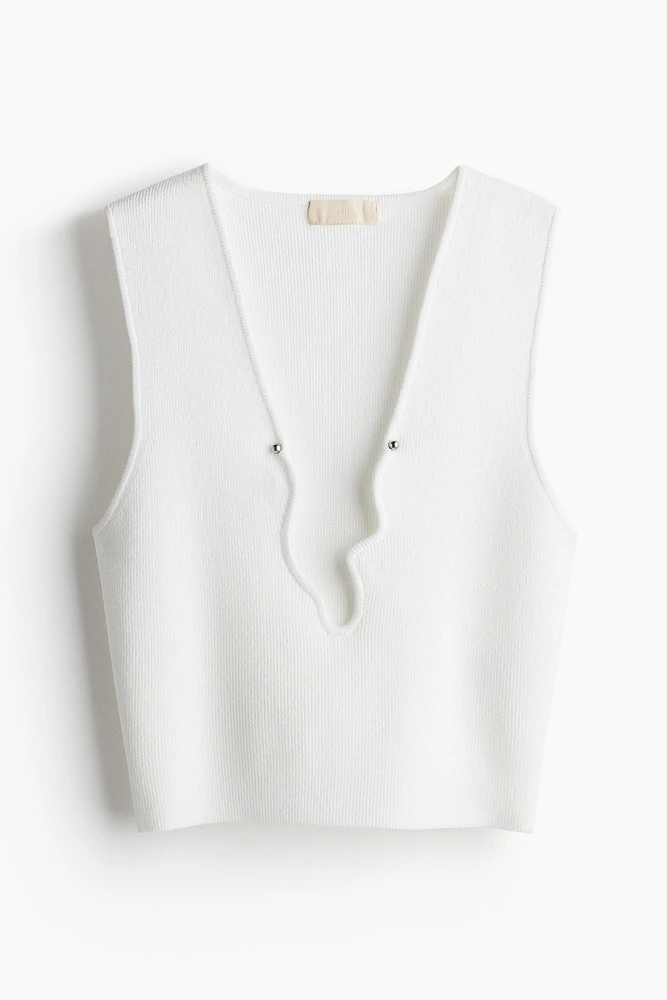 Sleeveless Top with Asymmetric Neckline