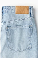 Denim Skirt with Wrapover Waistband