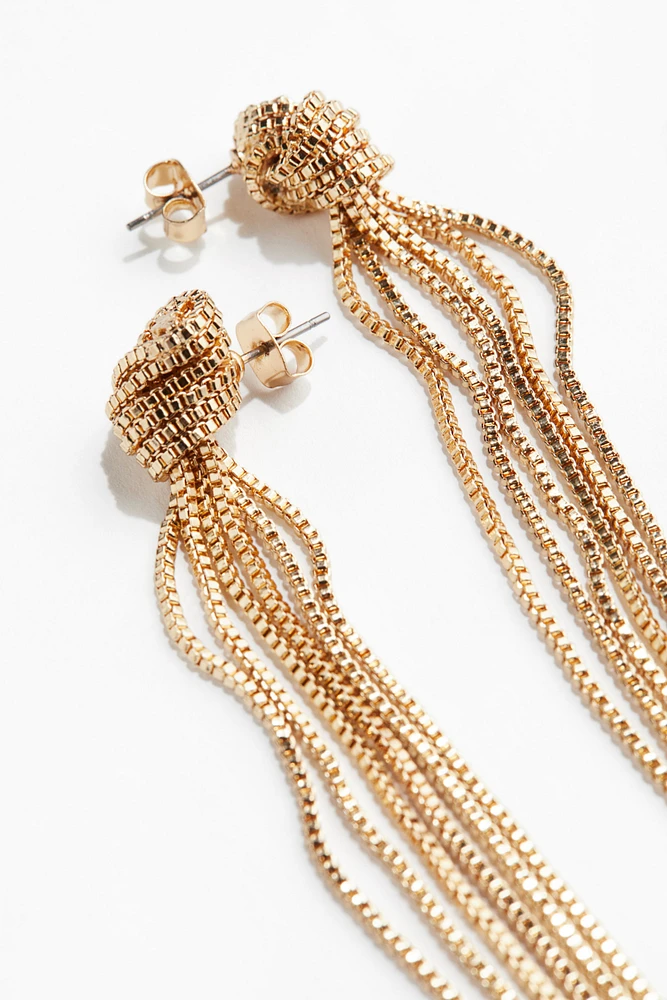 Box-Chain Tassel Earrings