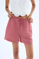 Linen-Blend Drawstring Shorts