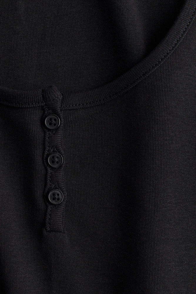 Button-Top Scoop-Neck T-Shirt