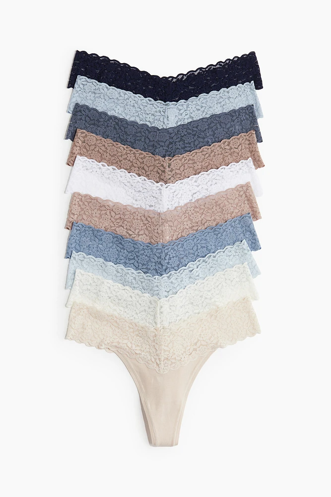 Lot de 10 culottes Thong en dentelle