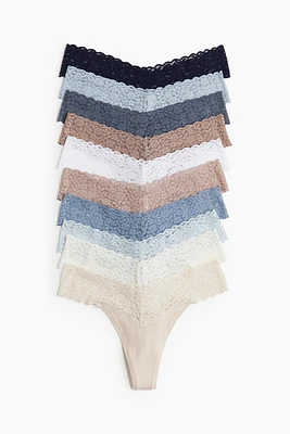 Lot de 10 culottes Thong en dentelle