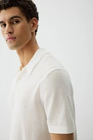 Regular-Fit Hole-Knit Polo Shirt
