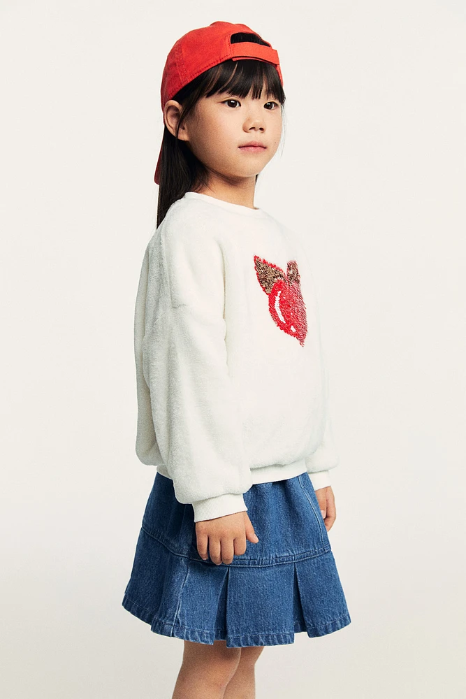 Sequined Pile Sweatshirt