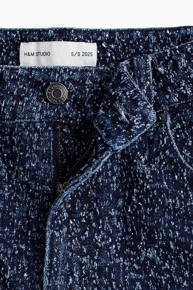 Wide Bouclé Denim Jeans