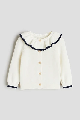 Cardigan with Flounced Collar