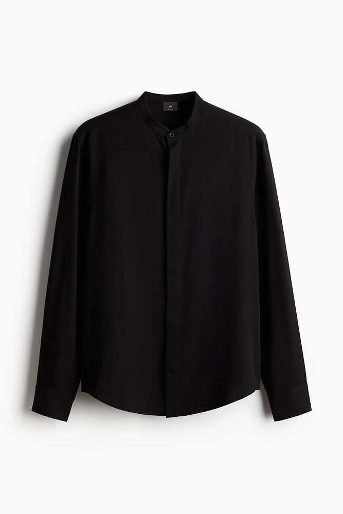 Chemise Classique en lyocell avec col sans rabat