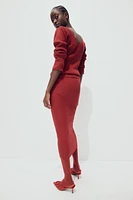 Rib-Knit Pencil Skirt