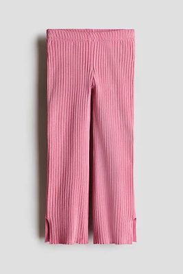 Flared Rib-Knit Pants