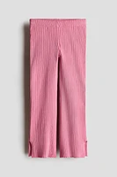 Flared Rib-Knit Pants