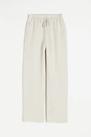 Linen-blend Pull-on Pants