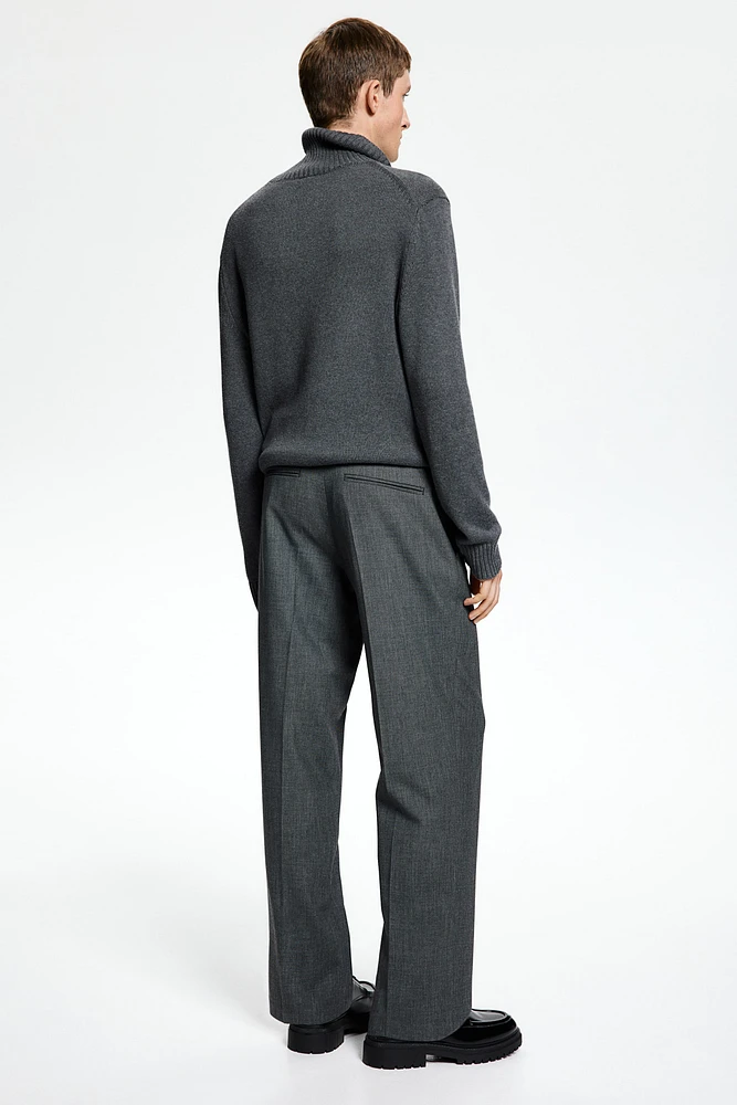 Relaxed Fit Wool-Blend Suit Pants