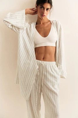 Robe de chambre en lin mélangé
