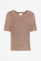 Metallic Rib-knit Top