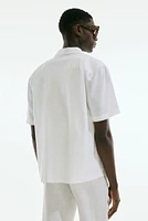 Regular-Fit Short-Sleeved Linen-Blend Shirt