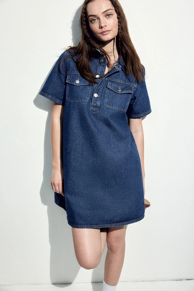 Robe à manches courtes en denim