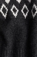 Jacquard-Knit Mock Turtleneck Sweater