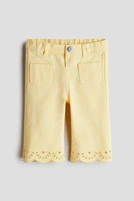 Flared Cotton Twill Pants