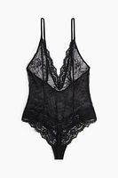 Plunge Thong Lace Bodysuit