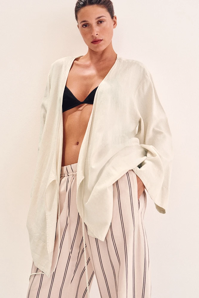 Robe de chambre en lin mélangé