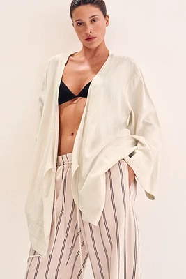 Linen-Blend Robe