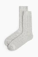 Rib-Knit Socks