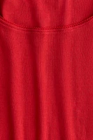 Picot-Trimmed Ribbed Top