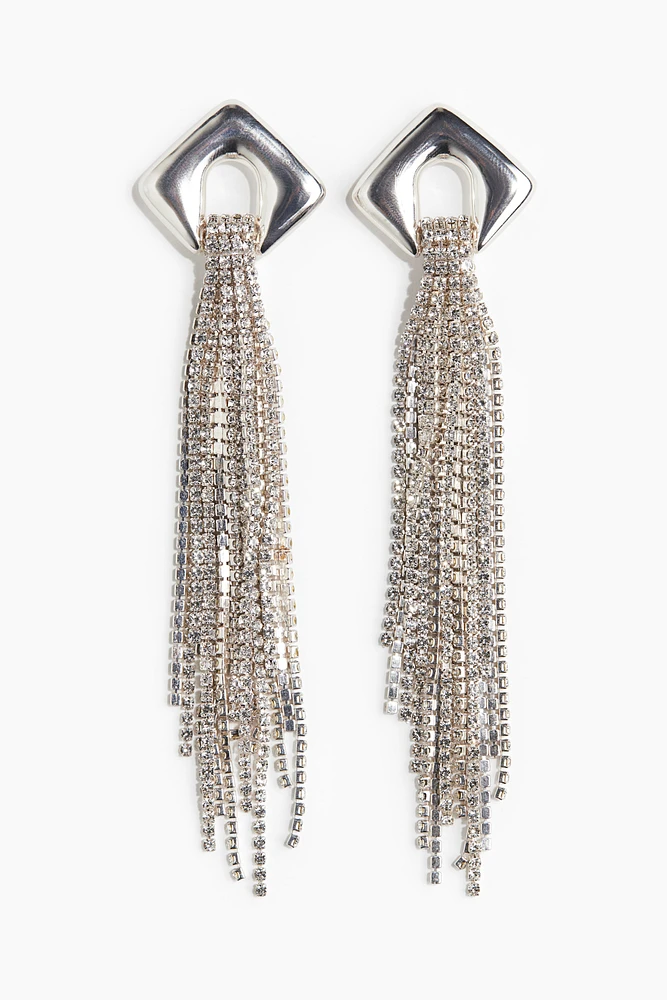 Long Rhinestone-Chain Earrings