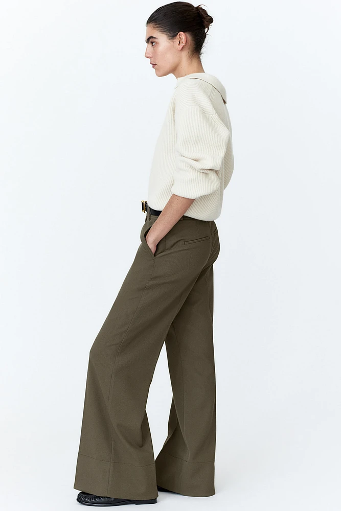 Flared Twill Pants