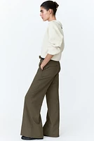 Flared Twill Pants