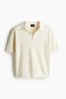 Regular-Fit Cable-Knit Polo Shirt