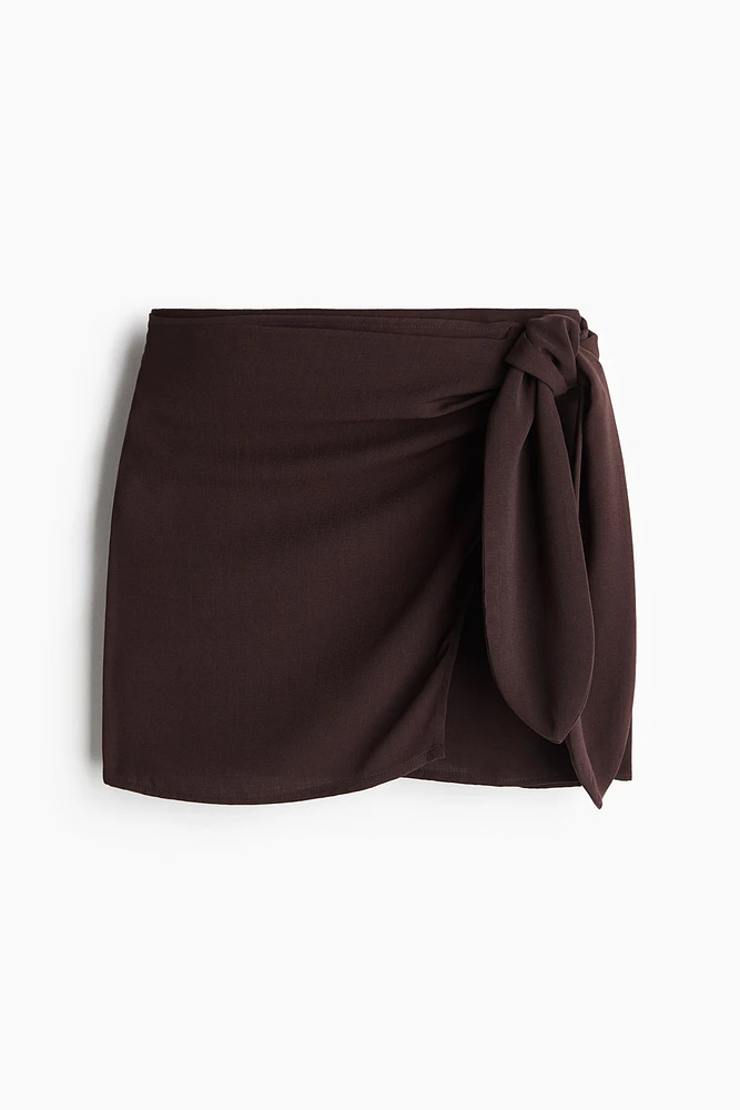 Tie-Detail Mini Skirt