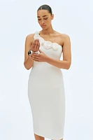 MAMA Appliquéd One-Shoulder Dress