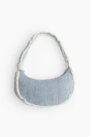 Frayed-edge Denim Shoulder Bag